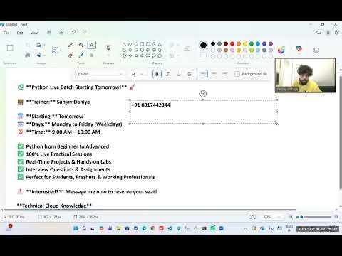 🐍 Python Live Batch📅 Starts Tomorrow⏰ Mon–Fri | 9–10 AM🚀 Join Now | Trainer Sanjay-Dahiya