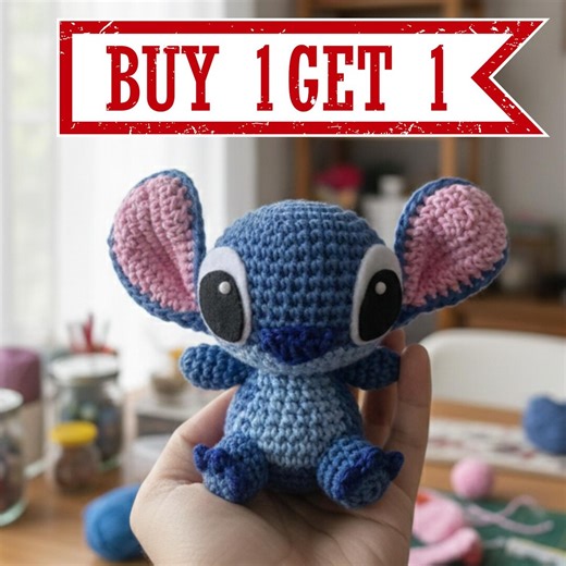 Stitch Amigurumi Crochet Pattern PDF: Blue Alien Plush, Digital Download (english, German, Spanish,french) - Etsy