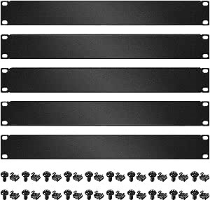 5 Pack 1U Blank Panel: Metal Rack Mount Filler Panel Spacer for 19 Inches Server Rack Cabinet Enclosure Network Cabinet Kit Black