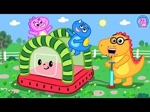 Cocomelon Trampoline: Bouncy Adventures with the Dino Family video for kids #dinotales #cocomelon