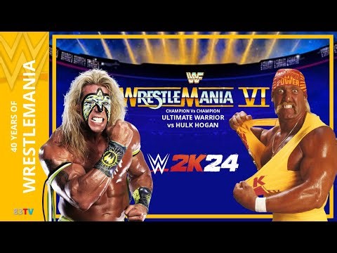 WRESTLEMANIA 6 - ULTIMATE WARRIOR Vs HULK HOGAN (WWE CHAMPIONSHIP & INTERCONTINENTAL) WWE 2K24