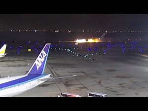 Moment Japan plane catches fire on runway | Raw video