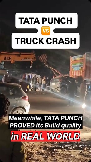 This is not an advertisement. This is India’s reality 🇮🇳 What we saw in crash tests, we saw again on real roads. The car went under the truck… but the cabin stayed intact. Passengers walked away safe. 🙏 A 5-star rating isn’t just for papers. Its real value is proven when lives are saved. Tata Punch ❌ Tata Tank ✅ When it’s about family, India trusts TATA ❤️🇮🇳 #tata #suv #reels #tatapunch #accident | Shivam Pahwa