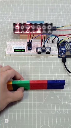 Arduino Smart Alert System Using Distance Sensor and LED Matrix | Mini Project Demo #Arduino
