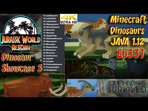 Reborn Mod Showcase 3 Showing 20 Minecraft Dinosaurs 4K HD 60FPS Jurassic World Minecraft Ep331