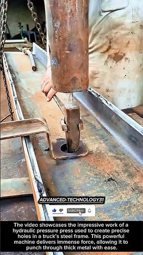 Amazing Hydraulic Press Power for Truck Frame Drilling !! #innovation #tool #ideas