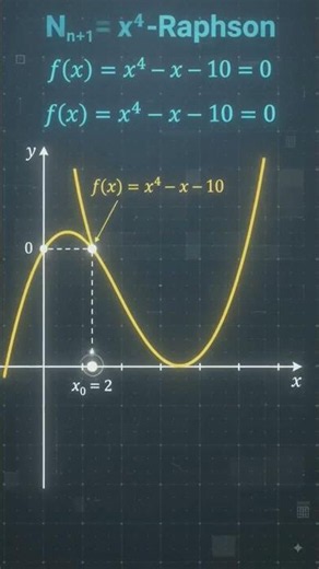 Newton Raphson f(x)=x⁴-x-10=0 #btech #education