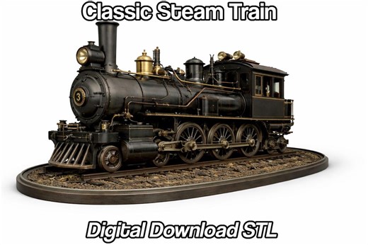 Classic Steam Train Model | 3D Print File | Digital Download STL - Etsy