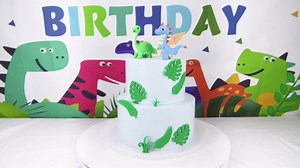 15Pcs Dinosaur Birthday Cake Topper with Volcano Dinosaur Eggs Cake Topper for Dinosaur Themed Birthday Party Supplies