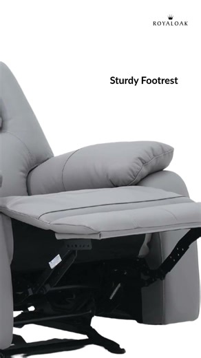 Royaloak Naples Italian Leather Rocking Recliner 1- Seater , Grey