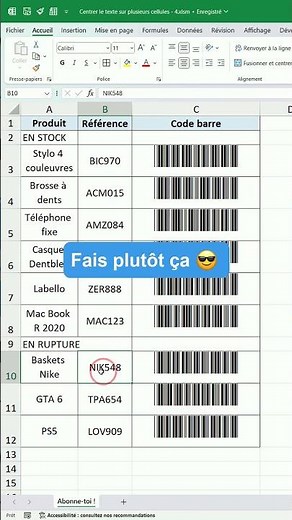 Centrer le texte sur plusieurs cellules