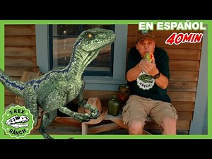 ¡Pelea de dinosaurios! T-Rex Gigante, En Busca del Tesoro y Juguetes Sorpresa de Jurassic World
