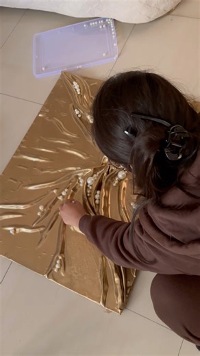 Turn Old Cloth into $5000 Textured Wall Art! 🤯 #shorts