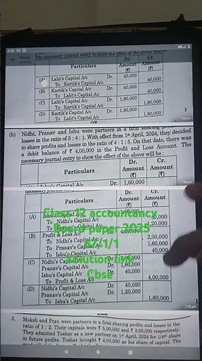 Class 12 accountancy answer key 2025 | solution | 67/1/1 answer key 2025 | set 1 accounts | cbse