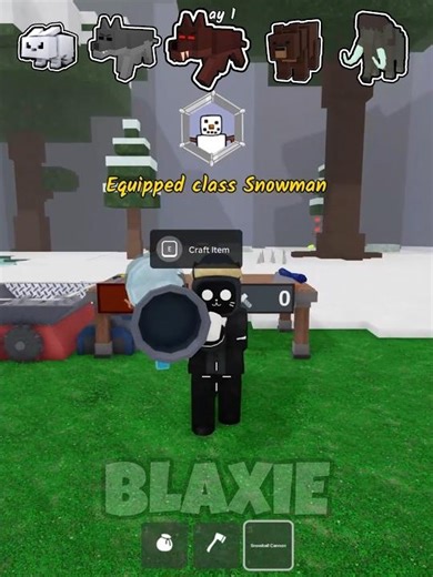 New Snow Cannon vs All Animals in 99 nights in the forest #roblox #blaxieroblox