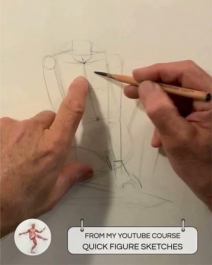 Quick Figure Sketches #4 – Female figure Sitting on Podium with Arm Across Pelvis, Front View A