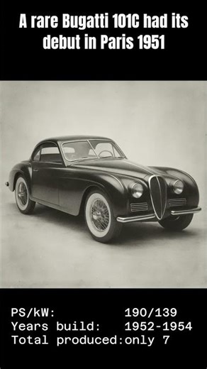 Bugatti 101C in Black & White: Timeless 1950s Elegance | #shorts