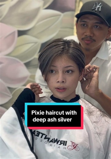 Stylish Pixie Haircut with Ash Grey Color