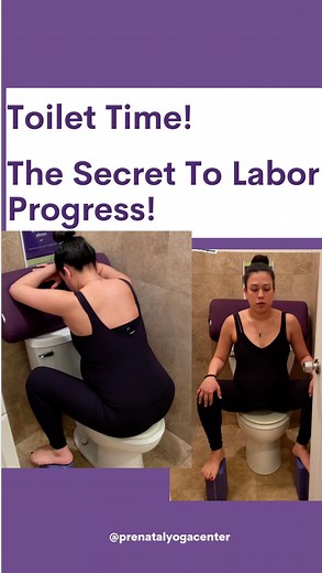 🚽Toilet time…the secret to labor progression! Have you considered laboring on the toilet? Not only is the bathroom a small, private space where you’re less likely to be disturbed, but our bodies (especially the pelvic floor) instinctively relax on the toilet. ➡️Here are some tips for making the toilet your porcelain throne. ✨Have some yoga blocks to support your feet as this can help open your pelvis. If labor is stalling a bit, try elevating just one foot to help open the mid-pelvis. ✨Place a 