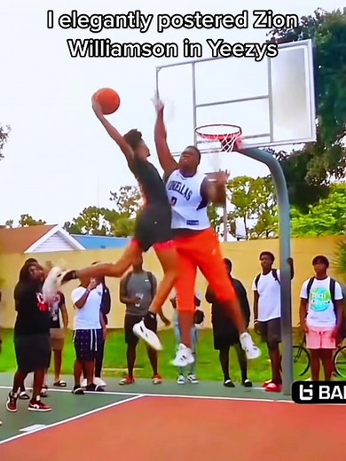 Dunking on Zion Williamson in Yeezys