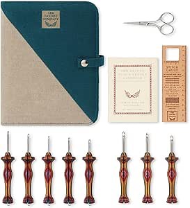 The Oxford Punch Needle Complete Set- 8 Sizes | Ergonomically Designed Colorful Symfonie Wood Handle | Electropolished Steel Tip | Ideal for Punch Needle Rug Hooking