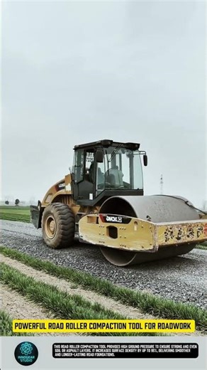 Powerful road roller compaction tool for roadwork #tool