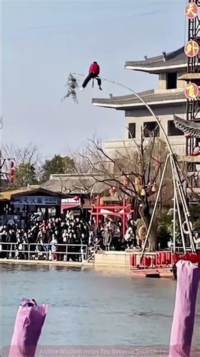 Traditional Acrobatic Show in a Chinese - style ScenicArea, High - Altitude Skills on a Long Attract