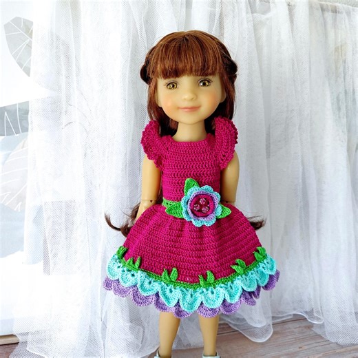 Crochet Raspberry Dress for 14-inch Ruby Red Fashion Friends Doll - Etsy UK