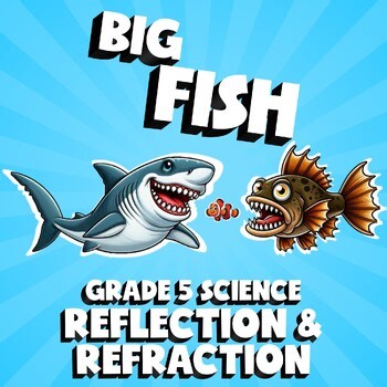 Reflection & Refraction BIG FISH Science Game - Grade 5 No Prep Review