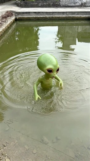 Rescue an alien baby from drowning.