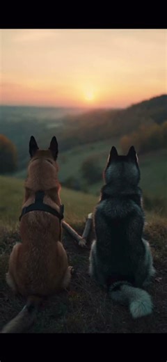 Two big dogs fighting for a stick, guess what happened 🤣🤣