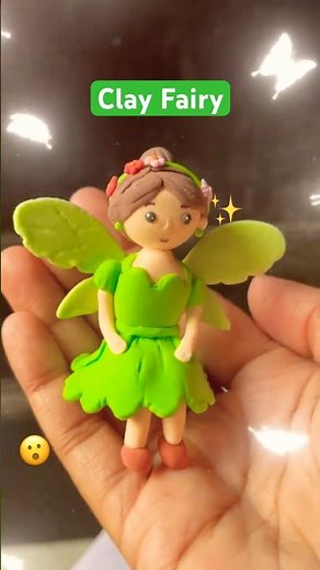 DIY Clay Fairy 🧚 #claytutorial #diy #claycraft #youtubeshorts #clayart #airdryclay #tutorial #art