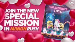 The Minions are on a mission! 💕 They’re making plush toys for the girls! 🧸 Join the Valentine’s Toys Special Mission! 🎉 | Minion Rush