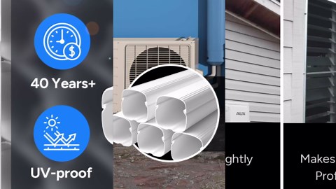 4'' Mini Split Flexible Duct Line Set Cover Parts for Mini Split Air Conditioners and Heat Pumps, Central AC Decorative Upgraded UV-proof Strong& durability ABS