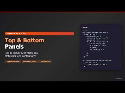 egui TopBottomPanel Tutorial - Recipe Viewer App | Learn Rust GUI Ep 11