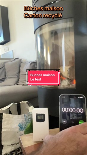 Test de bûches en carton pour chauffage efficace