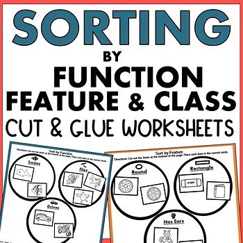 Sort by Function, Feature, Class | No Prep Worksheets | Speech Therapy & ABA