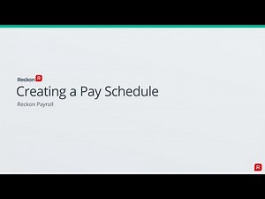 Creating a Pay Schedule