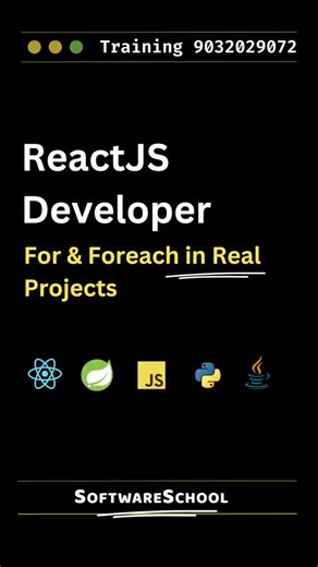 SoftwareSchool Coding Tutorials | ❓ ReactJS Project Tip 👉 for vs forEach confusion? 🔹 for ➡️ break / continue support ➡️ async-await friendly 🔹 forEach ➡️ simple iteration... | Instagram