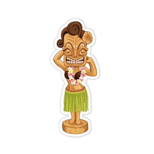 Tiki Girl Sticker: Waterproof Vinyl Decal (3"), Laptop Sticker, Water Bottle Sticker - Etsy Canada