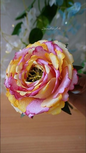 How to Make Aesthetic Rose With Tissue paper /DIY Flower Making Ideas With Napkin #diy #rose #craft