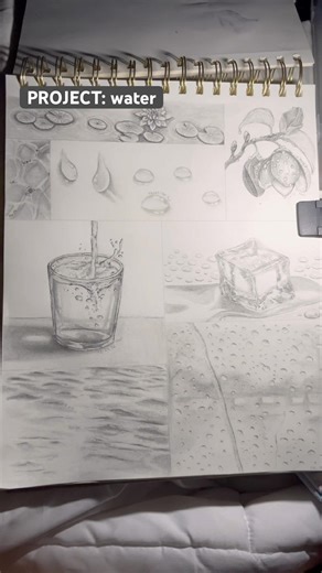 PROJECT: water #art #sketching #practice #viral #graphite