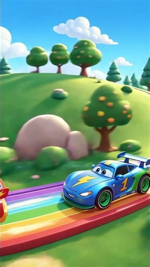 Amazing Cartoon Car Ride on a Rainbow Street!