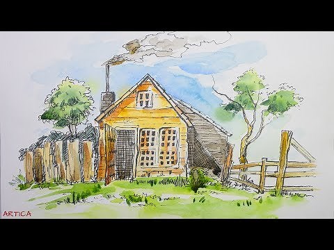 Pen and Wash Watercolor Tutorial for Beginners