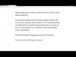 Twine 2.0: Dynamic Visual Effects