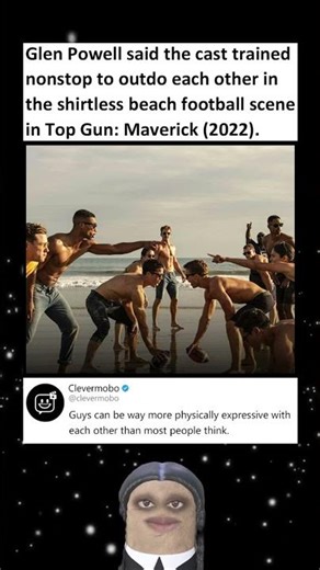 Glenn Powell said Top Gun Maverick cast trained nonstop to outdo each other in beach football scene