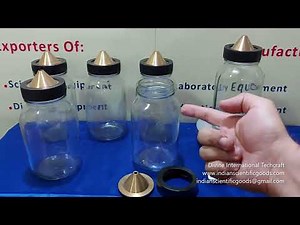 Glass Jar Pycnometer for Determining the Specific Gravity of Soils, Dry Clays, Sand and Gravel