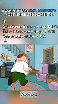 Top 5 Evil Monkey's Most Unhinged Moments 😭💀 | Family Guy #evilmonkey #familyguy #funnymoments