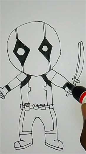 How to draw a Deadpool easy| step by step|easy way