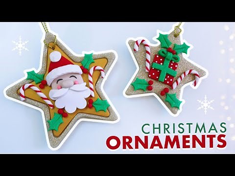 How To Make CHRISTMAS TREE ORNAMENTS Easy Polymer Clay Tutorial | SANTA & CHRISTMAS PRESENT